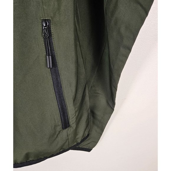 All In Motion Men Size Medium Jacket Dark Green Water Repellent Lightweight Zip - Picture 7 of 10